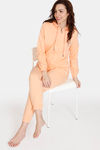 Zivame Soft Terry Fabric Knit Cotton Loungewear Top - Peach Nectar — thumbnail 4